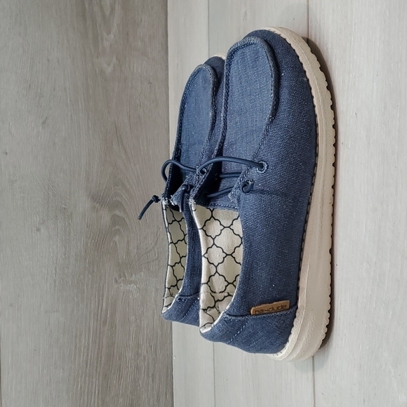 Hey Dude Youth Girls Sparkling Denim Loafer slip on shoes sz K12 - Picture 2 of 10